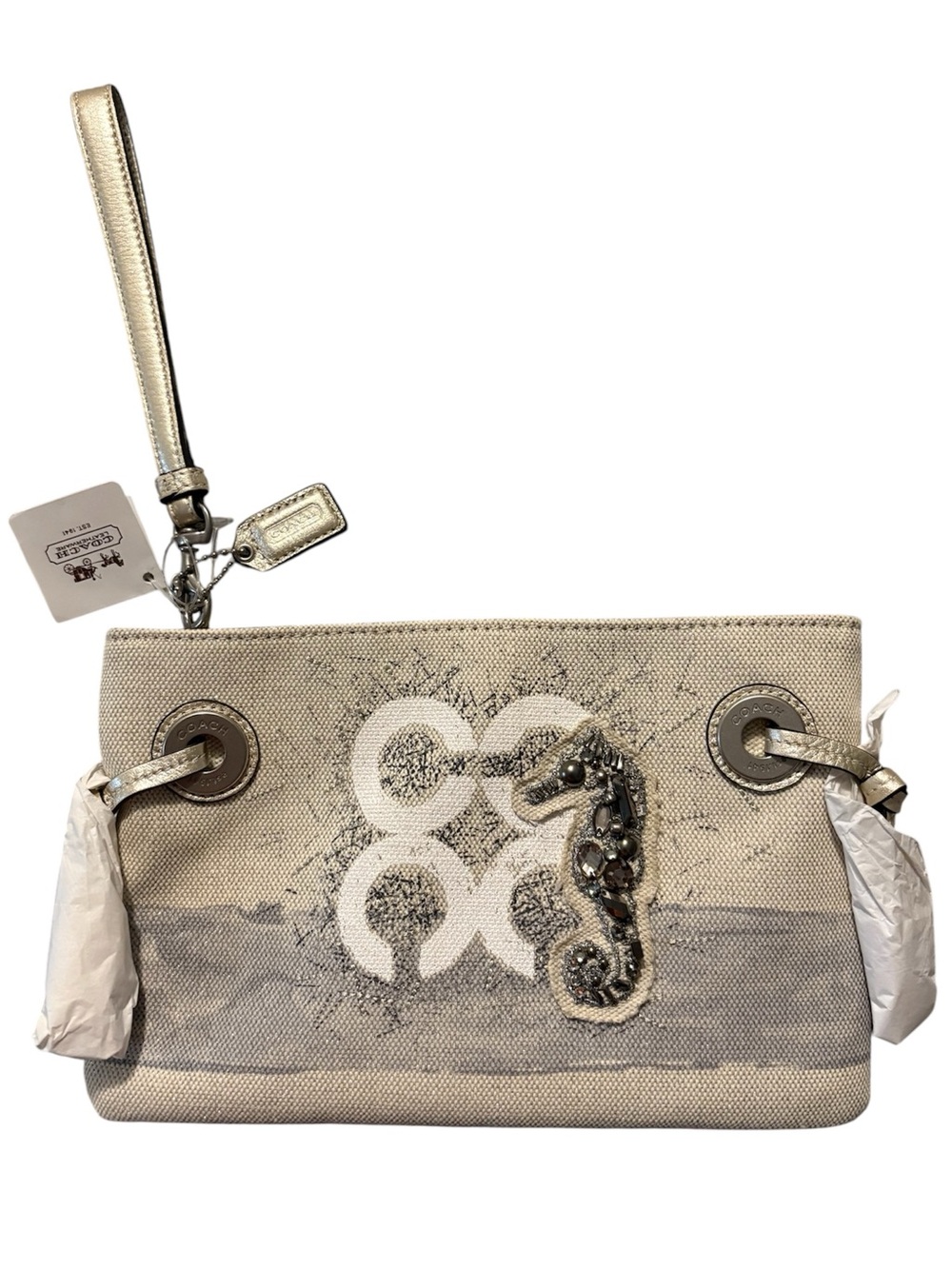 RARE 2012 Coach Audrey Seahorse Wristlet NWT